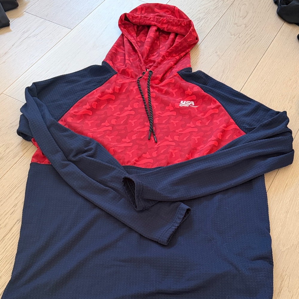 Red and Navy USA Hoodie